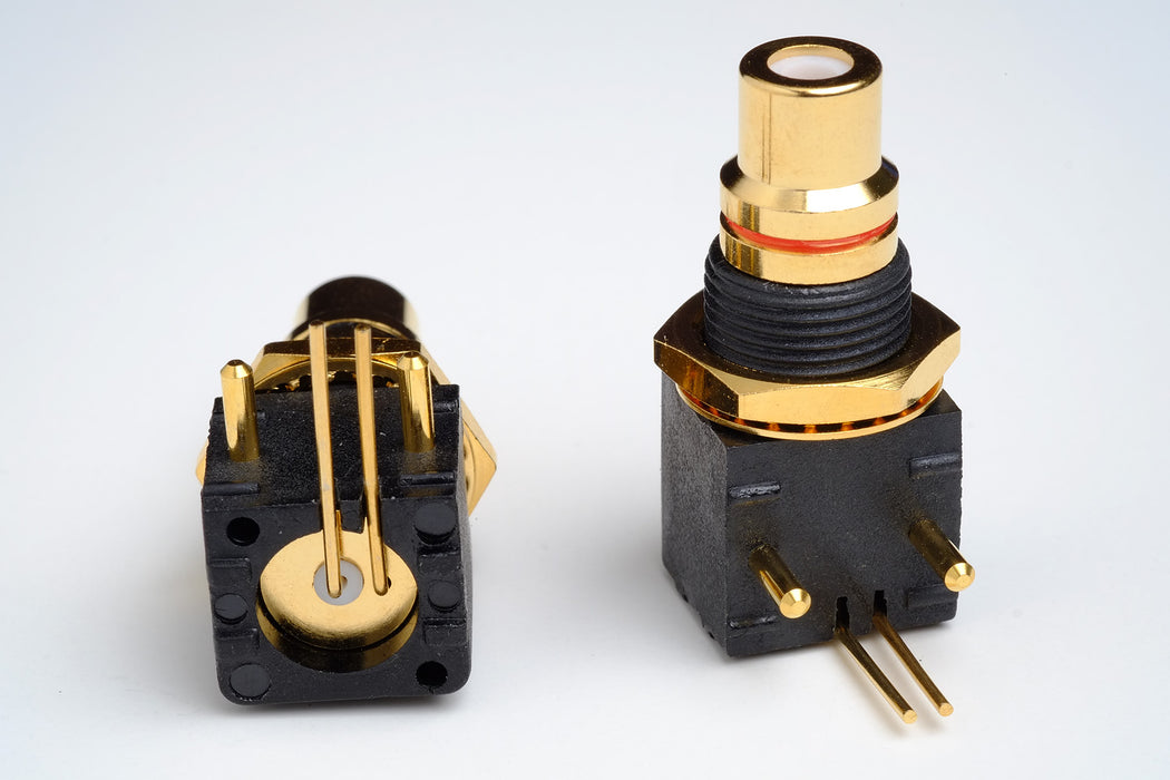 RCA Connectors: Gold plated with round pins for easy PCB layout —  Neurochrome